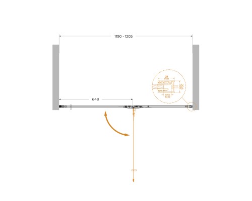 Душевая дверь Cezares Liner 120 R LINER-B-12-120-C-Cr-R профиль Хром стекло прозрачное