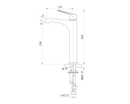 Смеситель для раковины высокий Wonzon&Woghand BALANCE, Хром WW-051124-CR/L