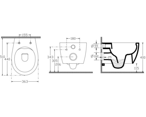 Унитаз ISVEA Sentimenti Neo подвесной 363x510x400 терракотовый матовый 10AR02010SV-2U