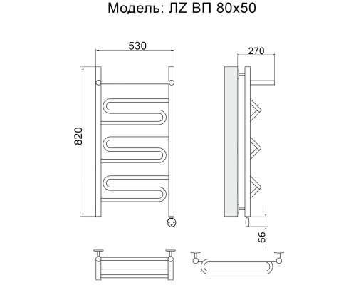 Полотенцесушитель электрический Nika 80х50 см 1343-1732