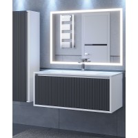 Тумба с раковиной 100 см, Uperwood Next Premium, белая/графит, 1 ящик