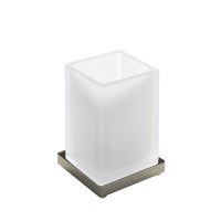 Стакан настольный Colombo Look цвет PVD нержавеющая сталь/матовое стекло