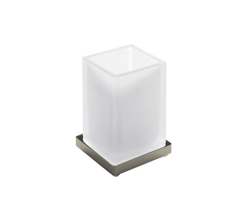 Стакан настольный Colombo Look цвет PVD нержавеющая сталь/матовое стекло