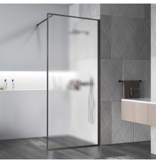 Душевая перегородка Vincea Walk-In VSW-1HP80FLGM, 80x200, вороненая сталь, стекло рифленое