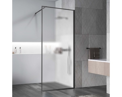 Душевая перегородка Vincea Walk-In VSW-1HP80FLGM, 80x200, вороненая сталь, стекло рифленое