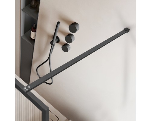 Душевая перегородка Vincea Walk-In VSW-1HP80FLGM, 80x200, вороненая сталь, стекло рифленое