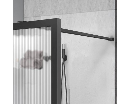 Душевая перегородка Vincea Walk-In VSW-1HP80FLGM, 80x200, вороненая сталь, стекло рифленое