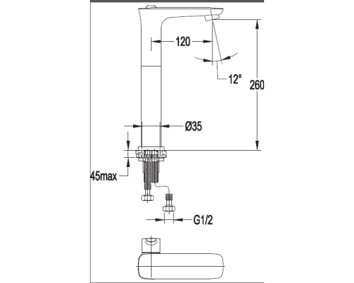 Смеситель на раковину Cezares TESORO-F-LC-01-W0
