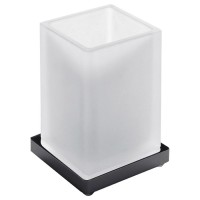 Стакан настольный Colombo Look цвет чёрный матовый/матовое стекло