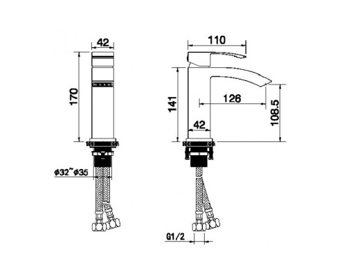Cмеситель для раковины Rimero RM1007BL Черный матовый