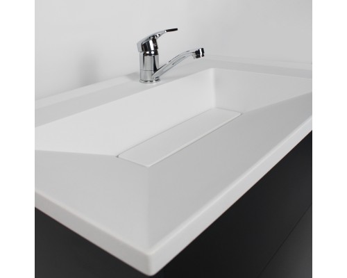 Раковина для ванной кварцевая Uperwood Lotus Quartz 80х50х13 см, белая матовая, жасмин