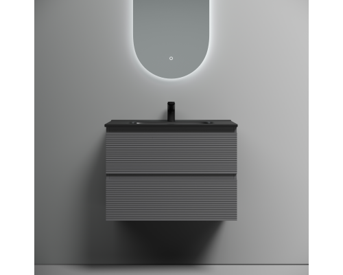 Тумба под раковину подвесная Sancos Folk 69х44х50, с доводчиками, Grey soft, FL70GS