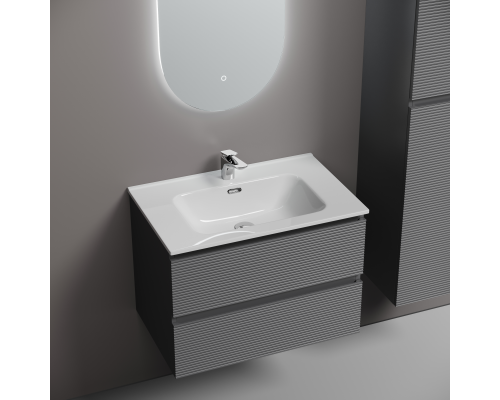 Тумба под раковину подвесная Sancos Folk 69х44х50, с доводчиками, Grey soft, FL70GS