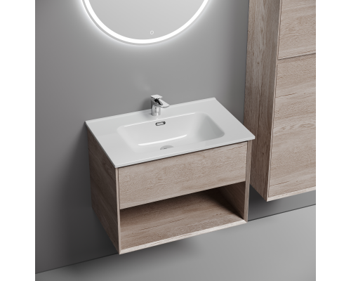 Тумба под раковину подвесная Sancos Marmi 1.0 69х44, с доводчиками, дуб галифакс, MR1.070EG