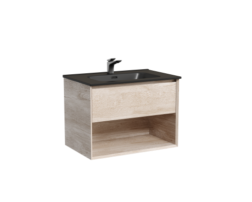 Тумба под раковину подвесная Sancos Marmi 1.0 69х44, с доводчиками, дуб галифакс, MR1.070EG