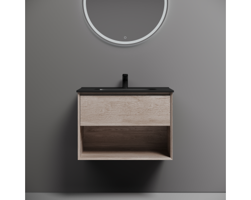 Тумба под раковину подвесная Sancos Marmi 1.0 69х44, с доводчиками, дуб галифакс, MR1.070EG