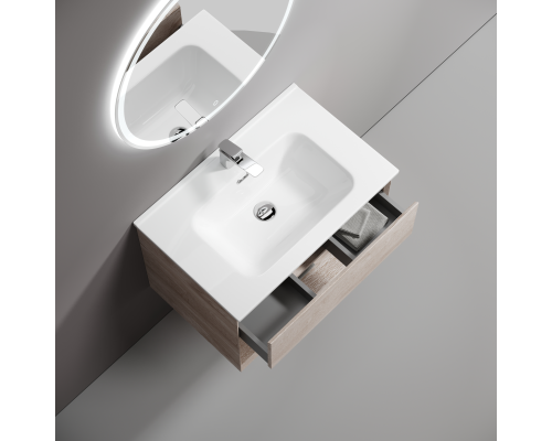 Тумба под раковину подвесная Sancos Marmi 1.0 69х44, с доводчиками, дуб галифакс, MR1.070EG