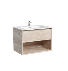 Тумба под раковину подвесная Sancos Marmi 1.0 69х44, с доводчиками, дуб галифакс, MR1.070EG