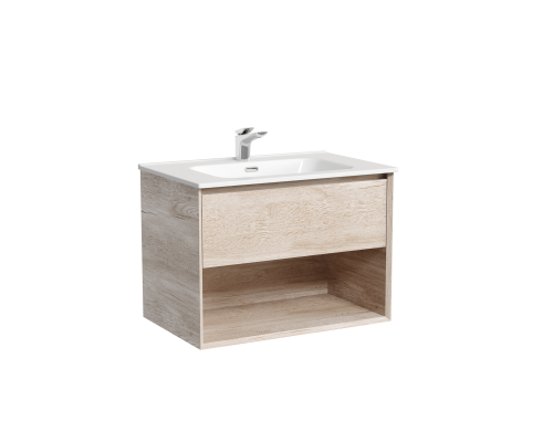Тумба под раковину подвесная Sancos Marmi 1.0 69х44, с доводчиками, дуб галифакс, MR1.070EG
