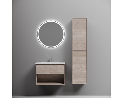 Тумба под раковину подвесная Sancos Marmi 1.0 69х44, с доводчиками, дуб галифакс, MR1.070EG