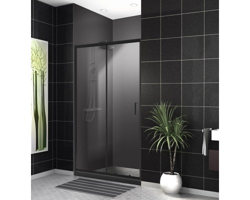 Душевая дверь BelBagno Uno 140 UNO-195-BF-1-140-C-NERO Черный матовый