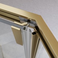 Душевой уголок Cezares Relax-304 100x100 RELAX-304-P-1-100-C-BORO профиль Брашированное золото стекло прозрачное