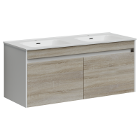 Тумба под раковину SANCOS Smart 1190х450х500, 4 ящика, дуб бардолино/белый