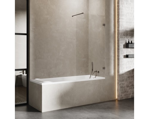 Шторка для ванны NEW TRENDY AVEXA GUNMETAL BRUSHED 90x150 EXK-3519-WP оружейная сталь