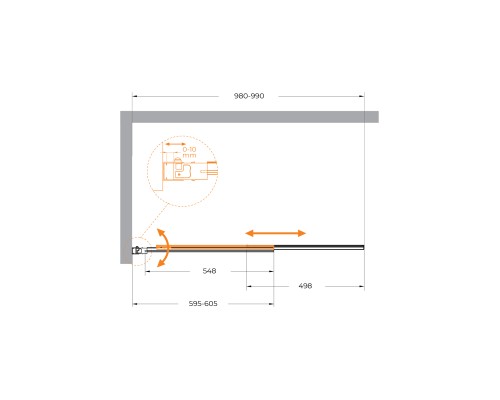 Раздвижная шторка на ванну Cezares SLIDER-VF-11-100/150-P-Cr