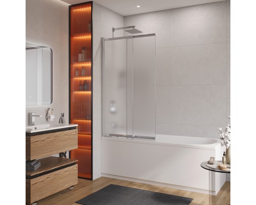 Раздвижная шторка на ванну Cezares SLIDER-VF-11-100/150-P-Cr