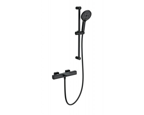 Смеситель для ванны с душевым гарнитуром и термостатом Wonzon&Woghand, Черный матовый