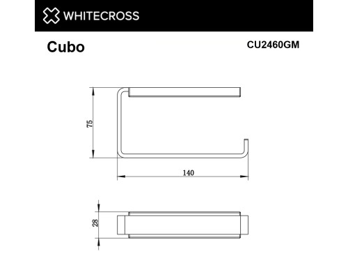 Держатель туалетной бумаги WHITECROSS Cubo CU2460GM оружейная сталь