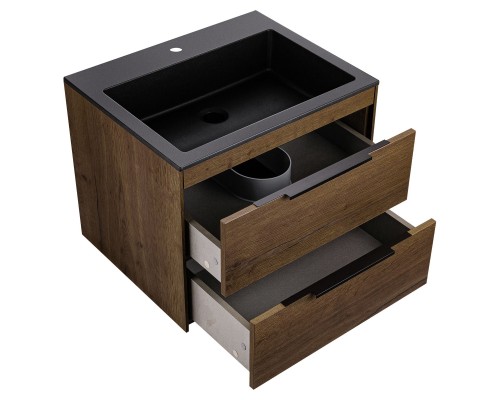 База под раковину Vincea Chiara 2D 600 подвесная 2 выкатных ящика Soft-close T.Oak