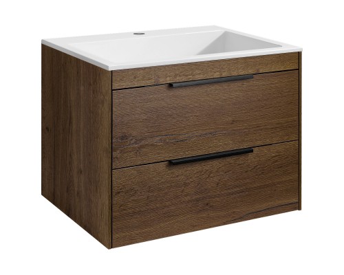 База под раковину Vincea Chiara 2D 600 подвесная 2 выкатных ящика Soft-close T.Oak