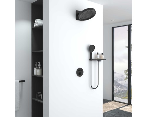 Душевой комплект Vincea Inspire VSFW-3I22MT3RMB встраиваемый, термостат, 2 режима, черный