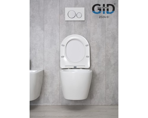 Безободковый подвесной унитаз Gid Tr2198 61107y с прочной крышкой-микролифт из дюропласта
