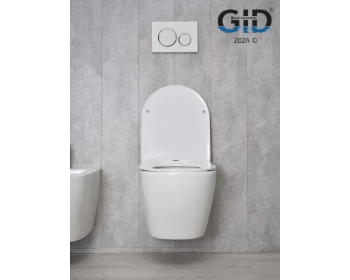 Безободковый подвесной унитаз Gid Tr2198 61107y с прочной крышкой-микролифт из дюропласта