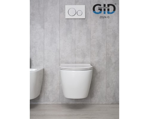 Безободковый подвесной унитаз Gid Tr2198 61107y с прочной крышкой-микролифт из дюропласта