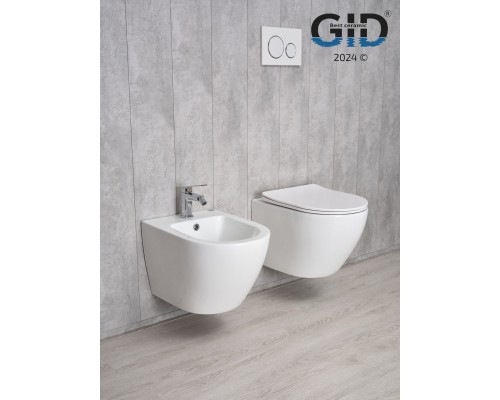 Безободковый подвесной унитаз Gid Tr2198 61107y с прочной крышкой-микролифт из дюропласта