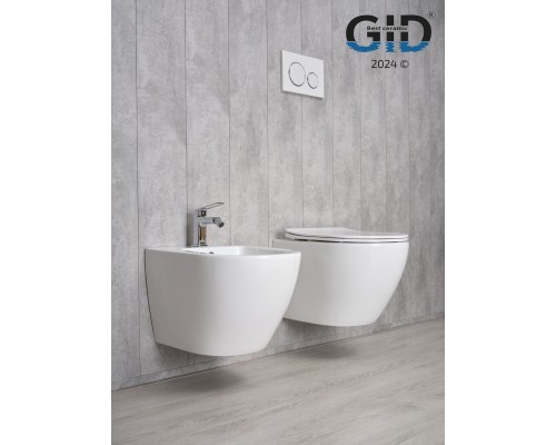 Безободковый подвесной унитаз Gid Tr2198 61107y с прочной крышкой-микролифт из дюропласта