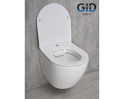 Безободковый подвесной унитаз Gid Tr2198 61107y с прочной крышкой-микролифт из дюропласта