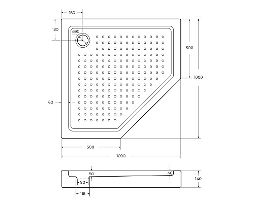 Поддон акриловый Cezares TRAY-A-P-100-15-W Поддон акриловый Cezares TRAY-A-P-100-15-W