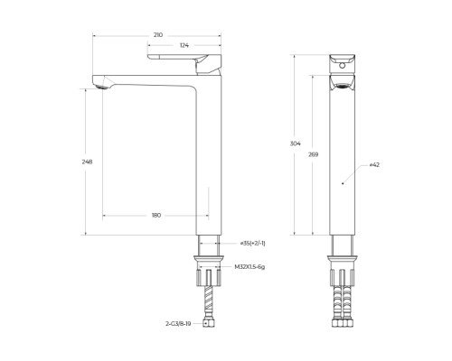 Смеситель для раковины Cezares Stylus STYLUS-LC-01-W0 Хром