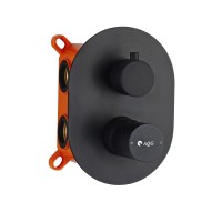 Встраиваемый смеситель для душа, с дивертером AQG Tube, черный матовый