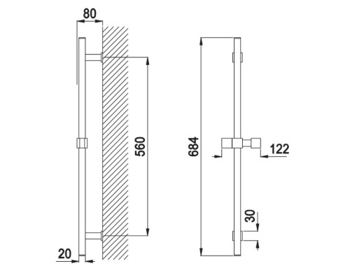 Душевая штанга Cezares Czr CZR-B-SDQ-BIO Белая матовая
