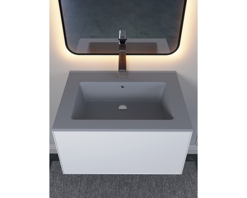 Раковина для ванной 66 см, Uperwood Parma Quartz, серая матовая, "бетон"