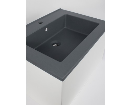 Раковина для ванной 66 см, Uperwood Parma Quartz, серая матовая, "бетон"