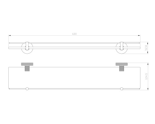 Стеклянная полка для ванной Wonzon&Woghand, Черный/Золото