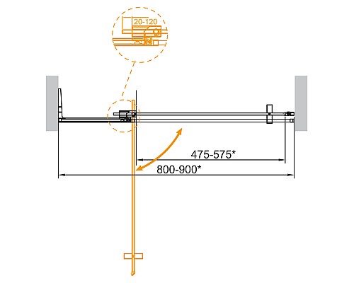 Душевая дверь Cezares Slider 90 SLIDER-B-1-80/90-GRIGIO-Cr профиль Хром стекло серое Душевая дверь Cezares Slider 90 SLIDER-B-1-80/90-GRIGIO-Cr профиль Хром стекло серое
