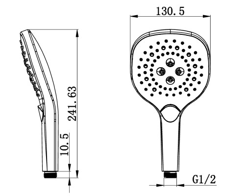 Душевая лейка Wonzon&Woghand, Черный матовый WW-981358-MB